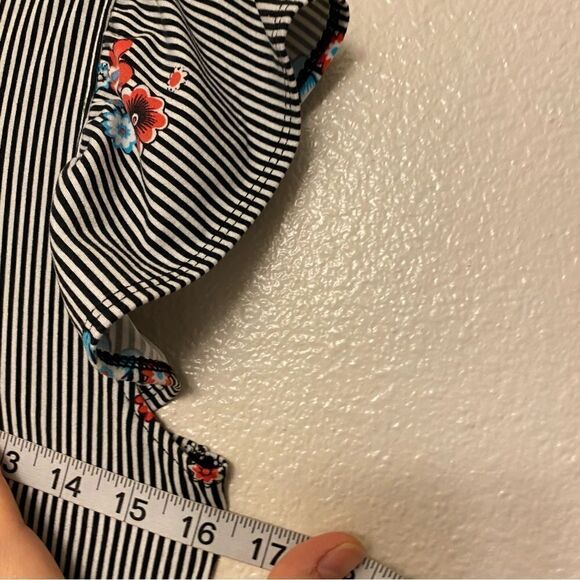 Wonder Nation Striped Jumpsuit floral Romper bodysuit stretchy jersey XL 14/16 - Picture 9 of 11